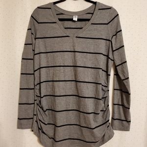 Old Navy | Gray Maternity Striped Tee